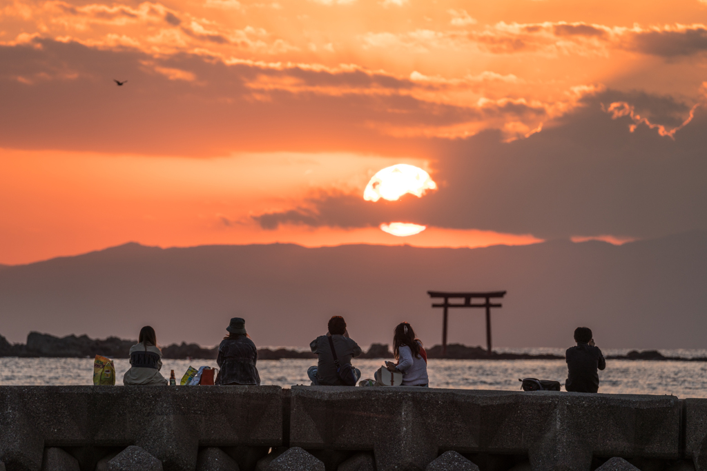 森戸海岸の夕景