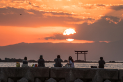 森戸海岸の夕景