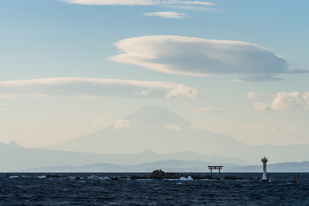 真名瀬から見えた富士山