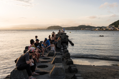 森戸海岸　防波堤