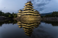 松本城　夕景