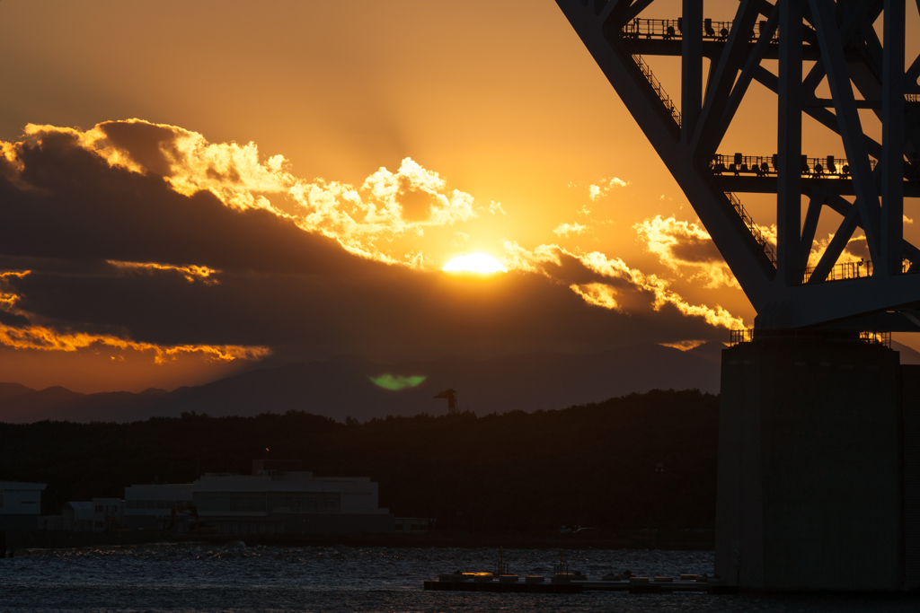 ダイヤモンド富士の日の若洲海浜公園