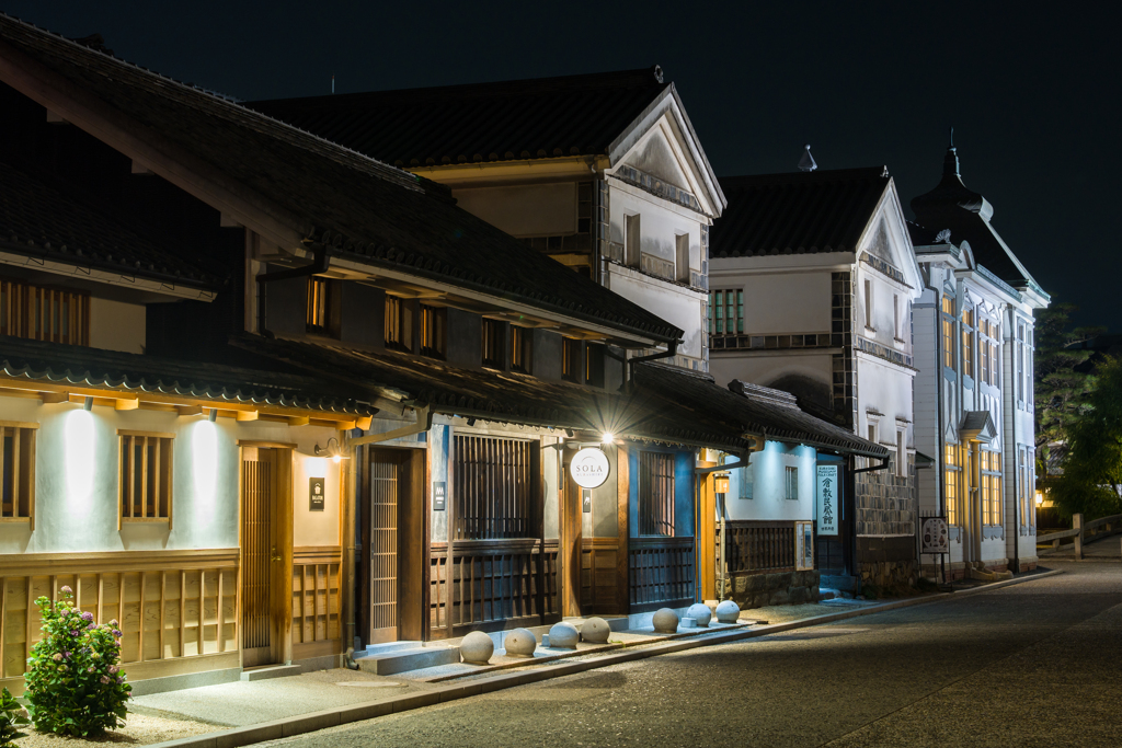 夜の倉敷美観地区