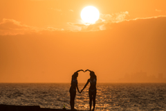 森戸海岸の夕日