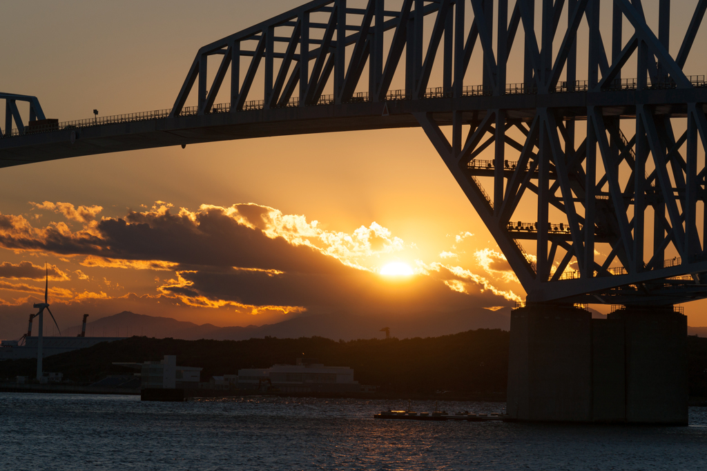 ダイヤモンド富士の日の若洲海浜公園
