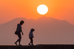 森戸海岸の夕日
