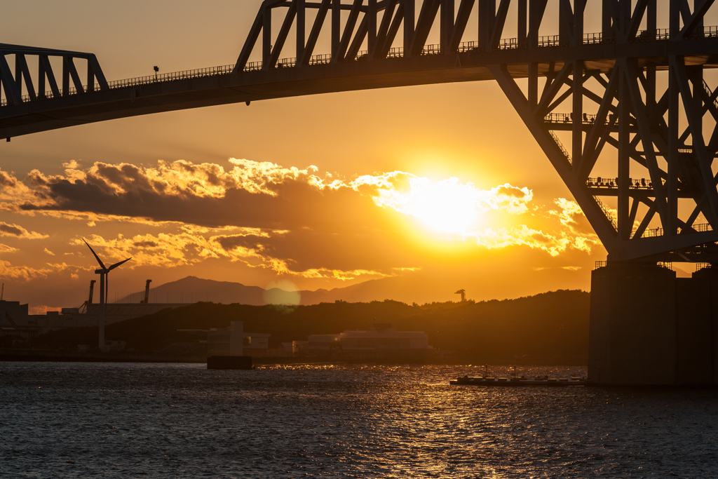 ダイヤモンド富士の日の若洲海浜公園
