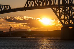 ダイヤモンド富士の日の若洲海浜公園
