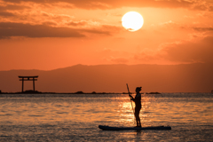 森戸海岸の夕景