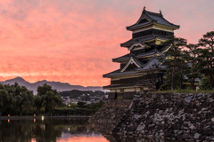 松本城　夕景