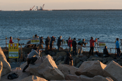ダイヤモンド富士の日の若洲海浜公園