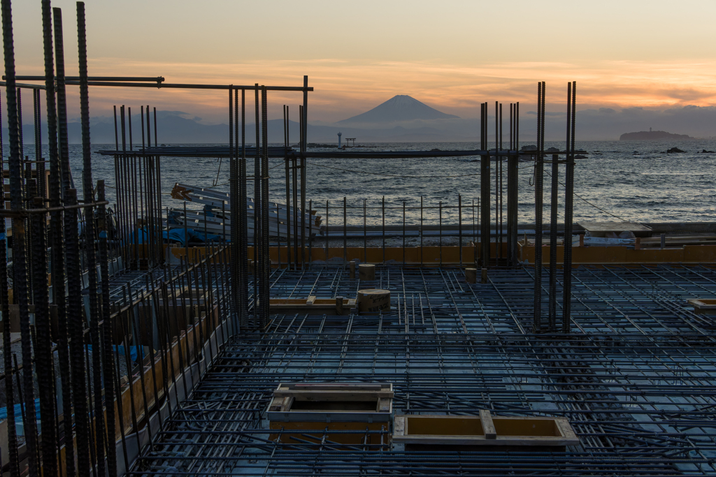 建設現場からの富士山