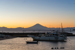 真名瀬漁港　夕景