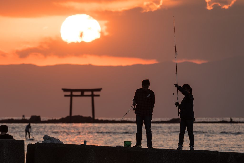 森戸海岸の夕景