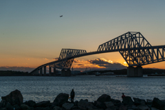 ダイヤモンド富士の日の若洲海浜公園