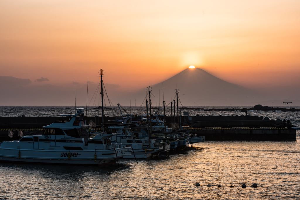 ダイヤモンド富士の日の真名瀬