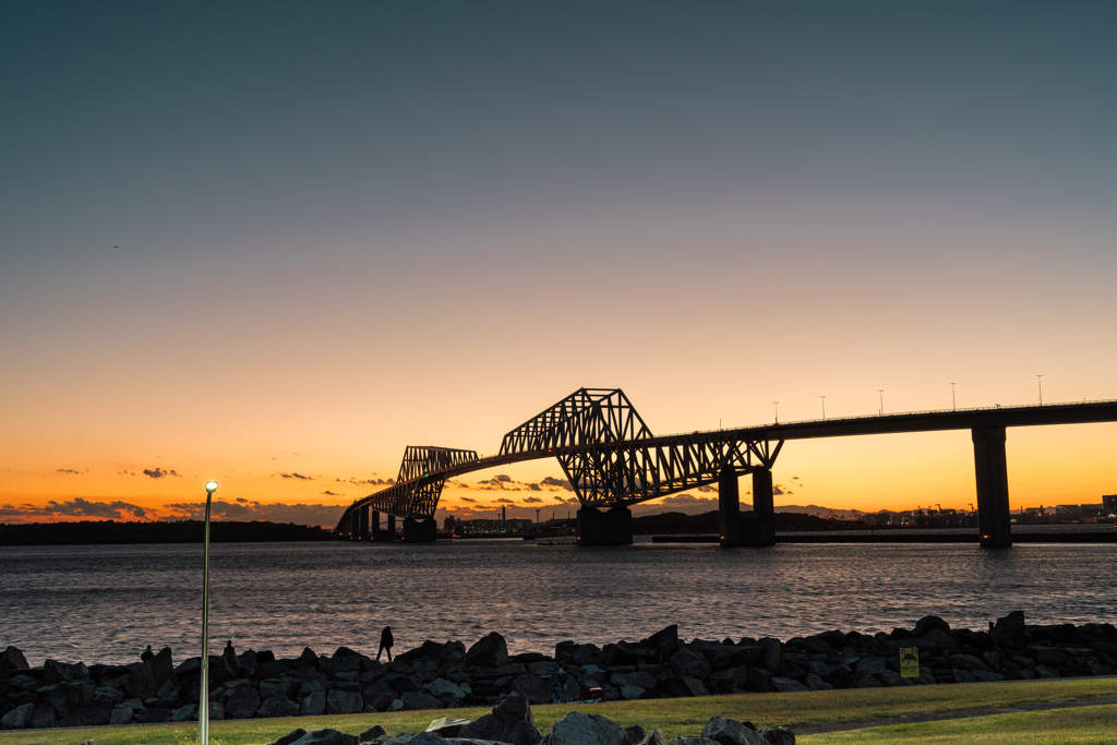 ダイヤモンド富士の日の若洲海浜公園