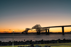 ダイヤモンド富士の日の若洲海浜公園