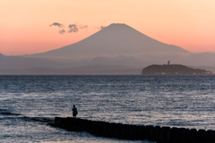 逗子海岸から見えた富士山