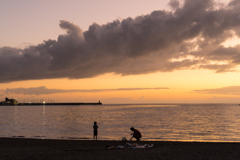 逗子海岸　夕景