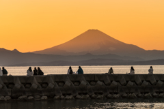 森戸海岸の夕景