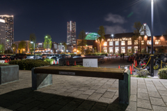 月夜の赤レンガ倉庫