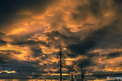 台風前の夕暮れ