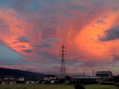 南の空に夕焼けが（9月15日）