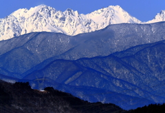 白銀の穂高連峰