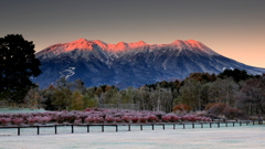 木曽御嶽山のモルゲンロート