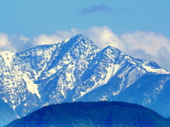 残雪の塩見岳