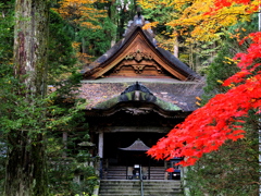 光前寺本堂にも秋
