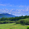 入笠山山頂から諏訪湖を望む
