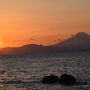 夕焼けと富士山