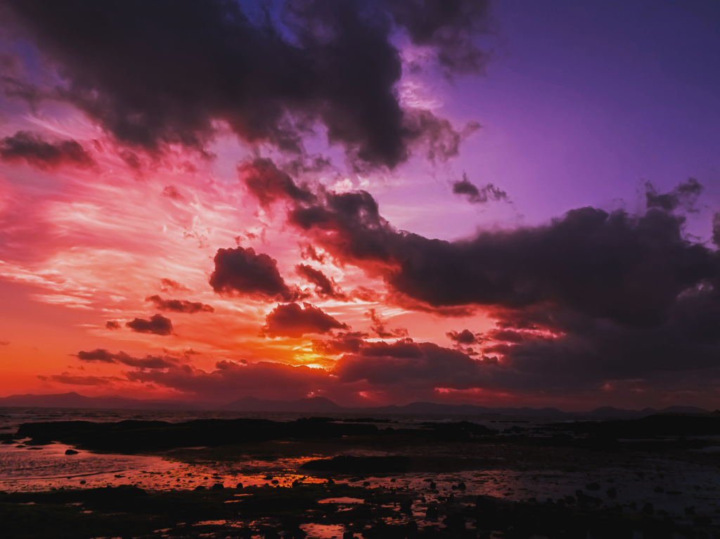 雨上がりの夕焼け