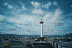 雨のち晴れの京都タワー