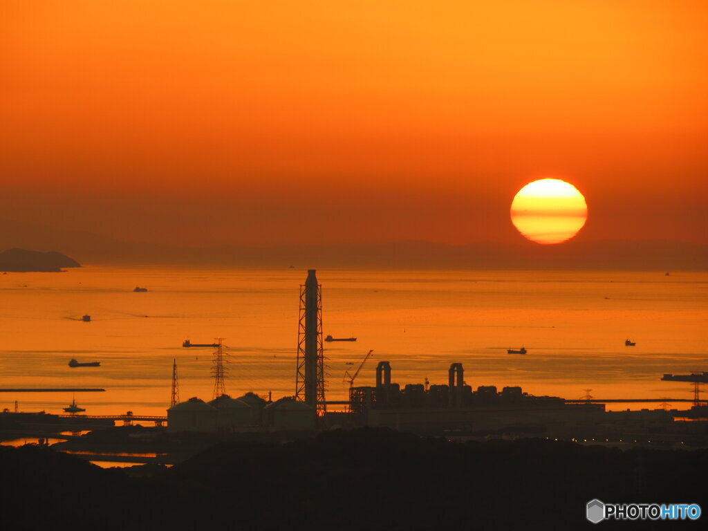 播磨灘の夕日