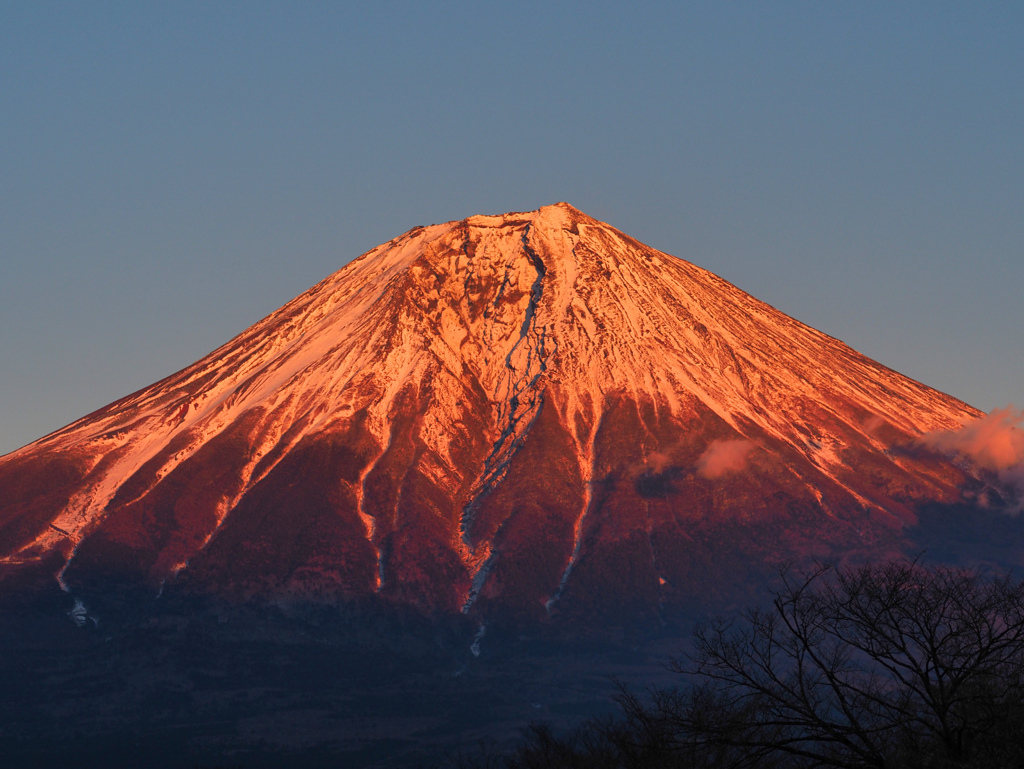 日没時の富士山(田貫湖)