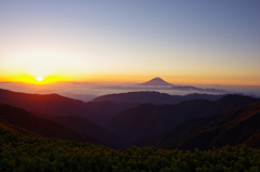 北岳から富士