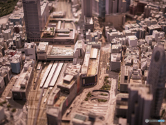 新宿駅上空からの景色