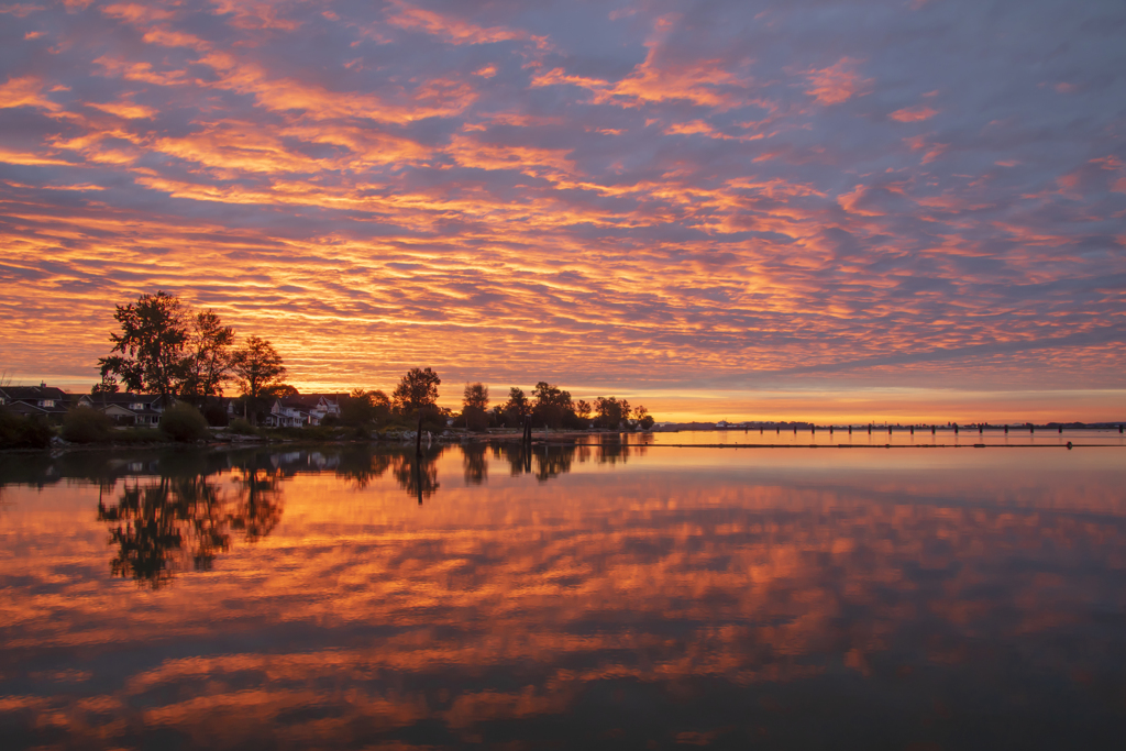 Reflection of the sunrise