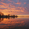 Reflection of the sunrise