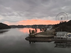 浜名湖の朝焼け風景