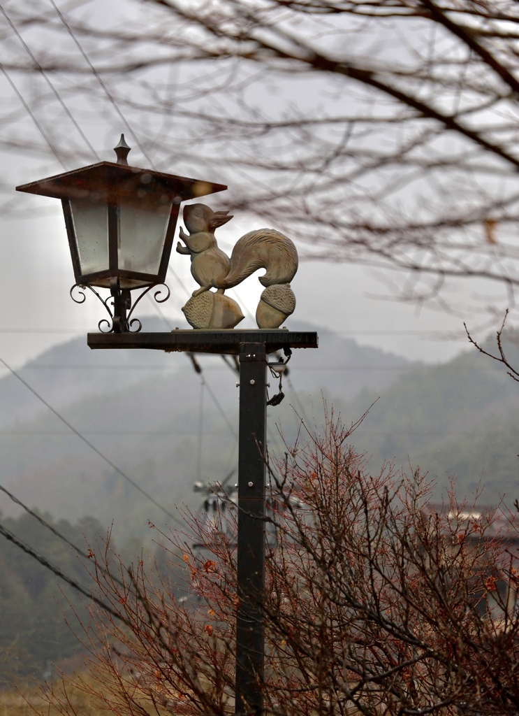 温泉街の坂道にて