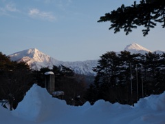 ホテル前からの磐梯山