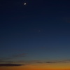 月と星と夕焼け