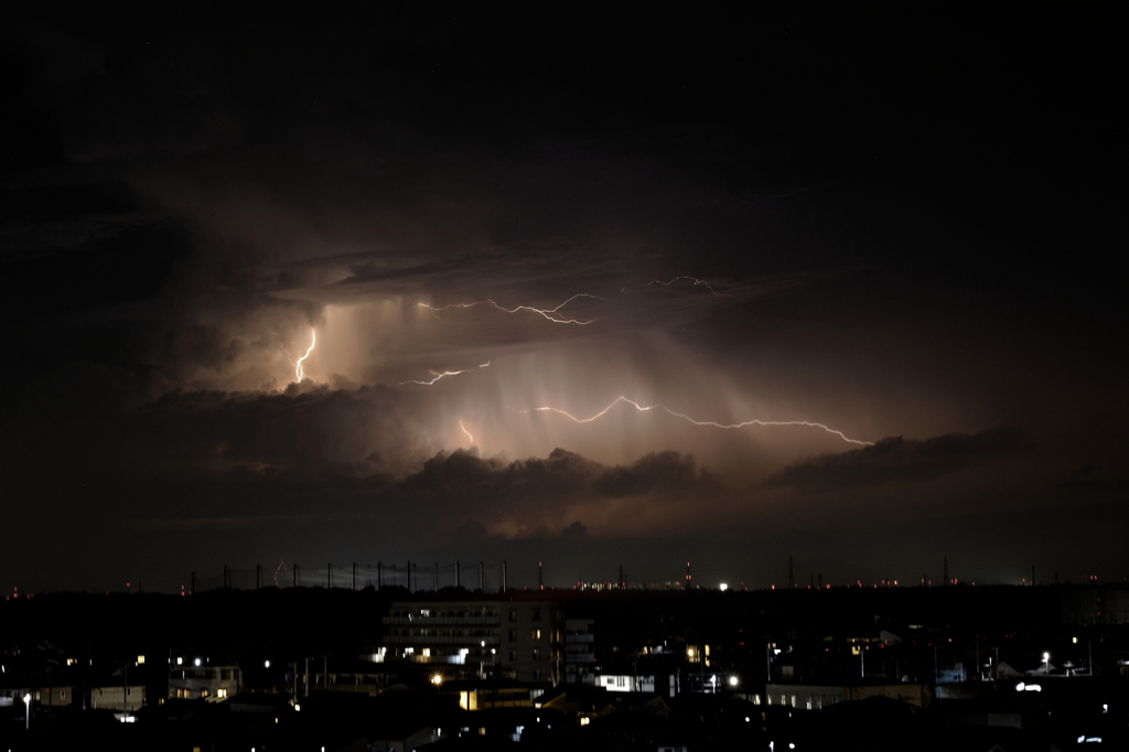 千葉から見た北関東方面の雷