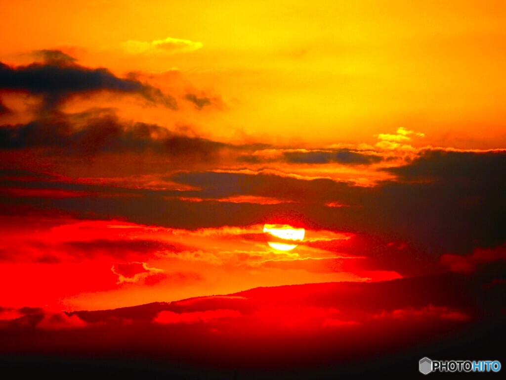晩夏~沈む夕日