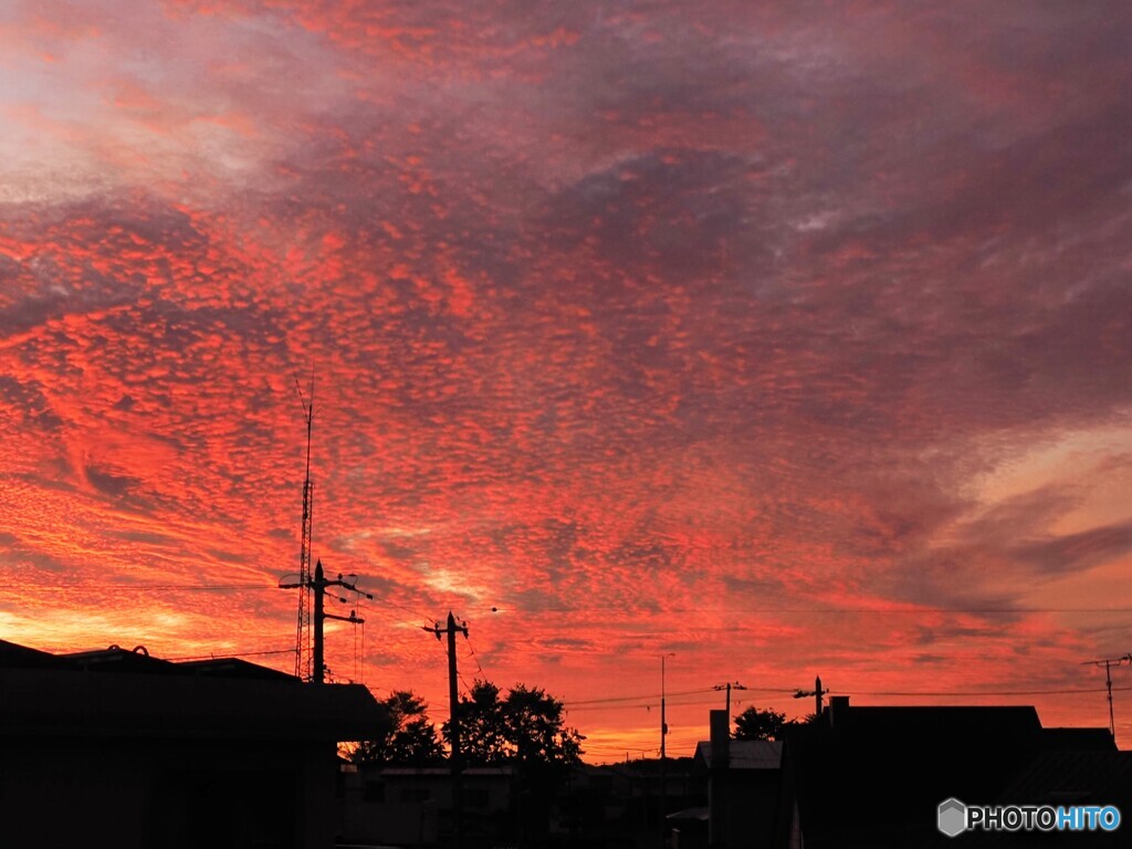 秋の朝空