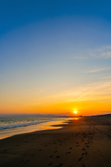 夕陽の海岸